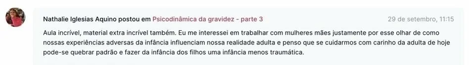 Comentário de Nathalie Iglesias Aquino